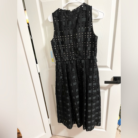 NWT Antonio Melani Size 6 Irma Black Sleeveless Woven Lace Ribbon Dress - Picture 6 of 6